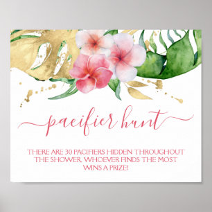 Modernes Tropical Schnuller Hunt Baby Showspiel Poster