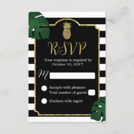 Modernes tropisches Ananas Hawaiian Wedding RSVP Karte