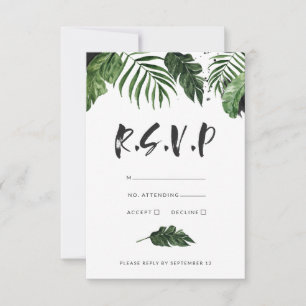 Modernes tropisches Blattwerk RSVP Karte