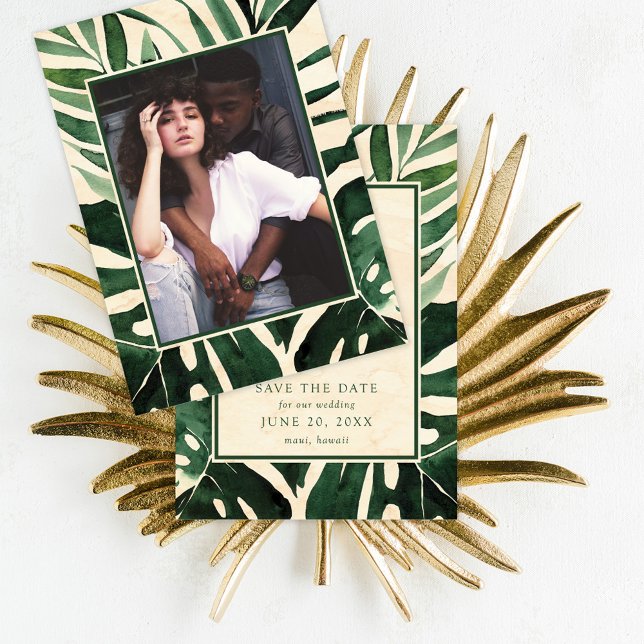 Modernes tropisches Foto Save the Date (Von Creator hochgeladen)
