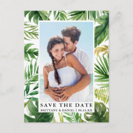 Modernes tropisches Foto Save the Date Postkarte
