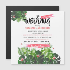 Modernes tropisches Hochzeitsfest Magneteinladung
