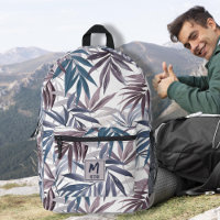 Modernes tropisches Leaf Grau Blue Custom Design