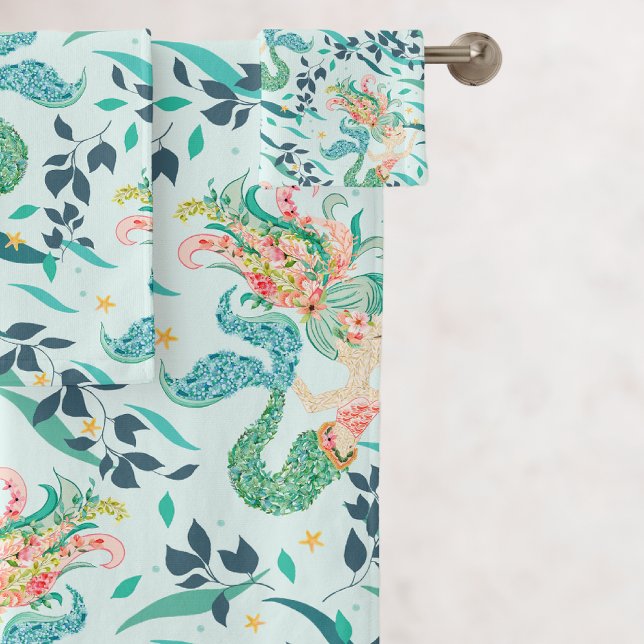 Modernes tropisches Palmenbaummuster Badhandtuch Set (Von Creator hochgeladen)