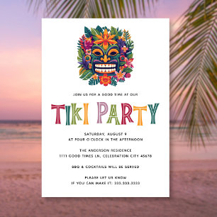 Modernes tropisches Tiki Luau Cocktail Party Somme Einladung