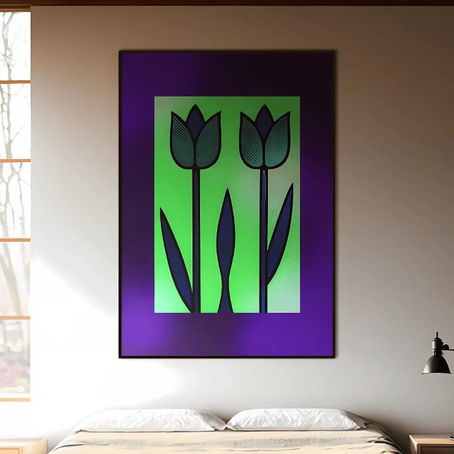 Modernes Tulip Duo: Minimalistischer Garten Poster (Von Creator hochgeladen)