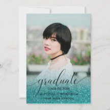 Modernes Türkis Glitzer Ombre Girly Foto