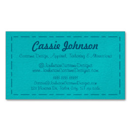Modernes türkisfarbenes Imitat Leather Magnetische Visitenkarte