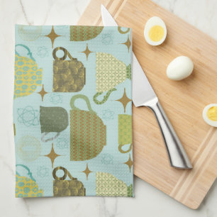 Modernes türkisfarbenes Teakup aus dem Mittelalter Geschirrtuch