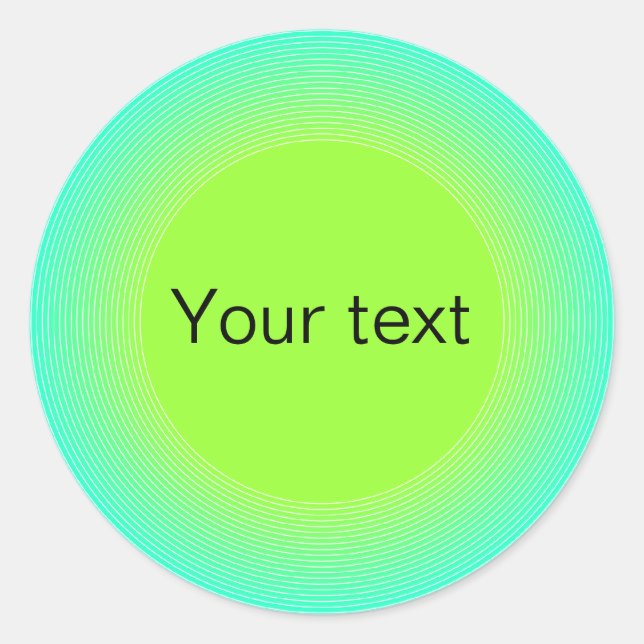 Modernes türkisfarbenes und grünes Design Runder Aufkleber (Vorderseite)