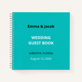 Modernes Turquoise WedgeGuest Book Notizbuch