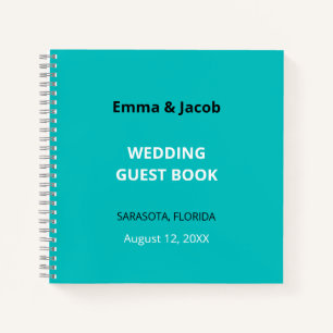 Modernes Turquoise WedgeGuest Book Notizbuch