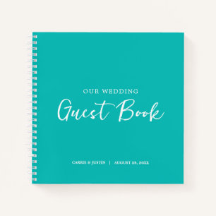 Modernes Turquoise WedgeGuest Book Notizbuch