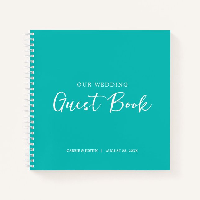 Modernes Turquoise WedgeGuest Book Notizbuch (Vorderseite)