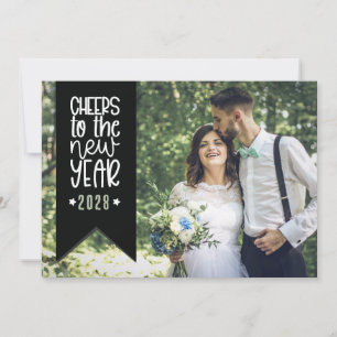 Modernes Typografie-Banner-Foto Neujahr Feiertagskarte