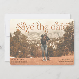 Modernes Typografie-Foto bei Hochzeiten rettet das Save The Date