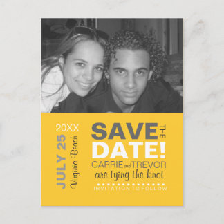 Modernes Typografie-Foto Save the Date Postkarte