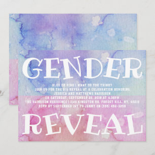 Modernes Typografie Gender Reveal Party! Babyparty Einladung