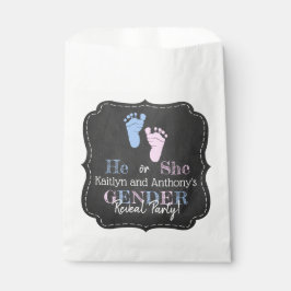 Modernes Typografie Gender Reveal Party! Babyparty Geschenktütchen