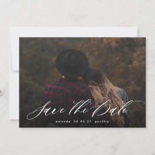 Modernes Typografie-Kalligrafie-Foto Save The Date