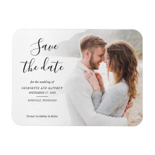 Modernes Typografie-Script-Foto Save the Date Magnet