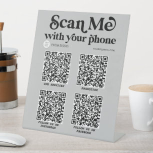 Modernes, typografisch gescanntes QR-Geschäftszei Sockelschild