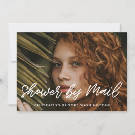 Modernes typografisches Brautparty per Post Foto Einladung