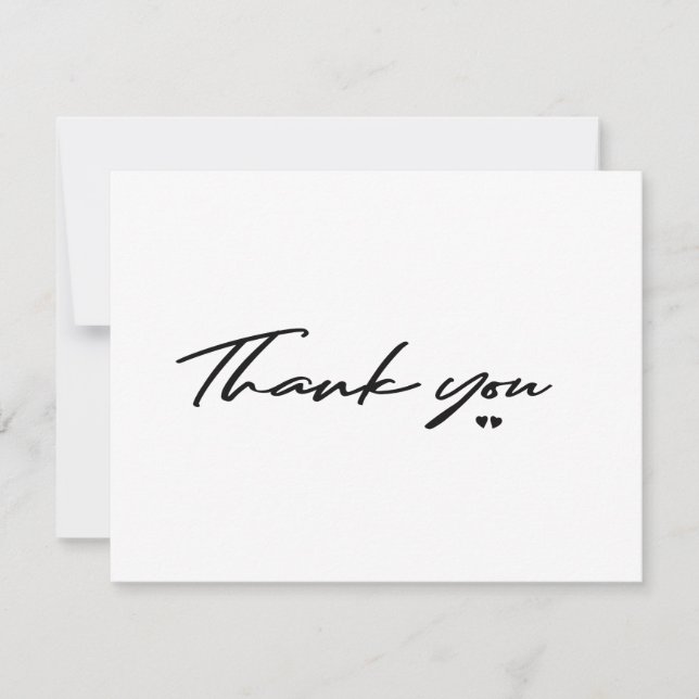 Modernes typografisches Brautparty per Post vielen Dankeskarte (Vorderseite)