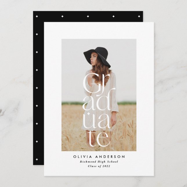 Modernes typografisches, elegantes und feines Foto Ankündigung (Vorne/Hinten)