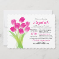 Modernes typografisches Pink Tulip Brautparty