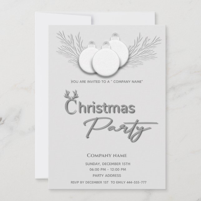 Modernes typografisches Weihnachtskonzern - Party Einladung (Vorderseite)