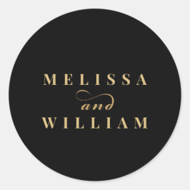 Modernes Typografy Bridge and Groom Sticker Siegel