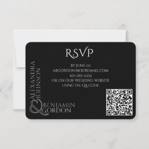 Modernes Typograpy Urban Black RSVP Karte