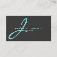 Modernes u. elegantes aquamarines blaues Monogramm