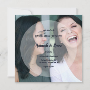 Modernes Überlagerungsverhalten für weißes Foto Einladung