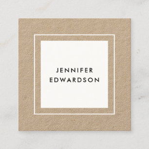 Modernes unbedeutendes rustikales weißes quadratische visitenkarte