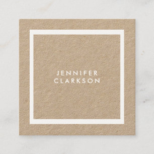 Modernes unbedeutendes weißes rustikales quadratische visitenkarte