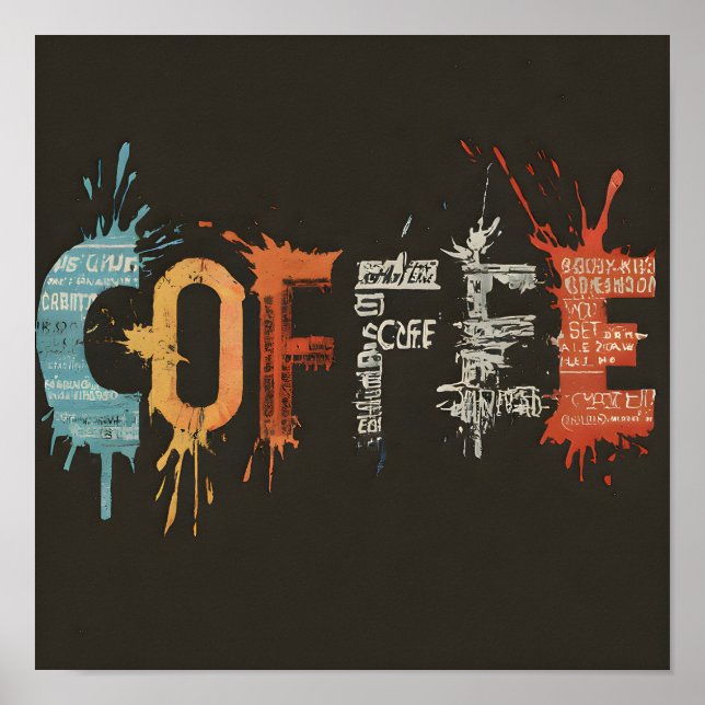 Modernes und abstraktes Café Art Kaffee Bar Poster (Vorne)