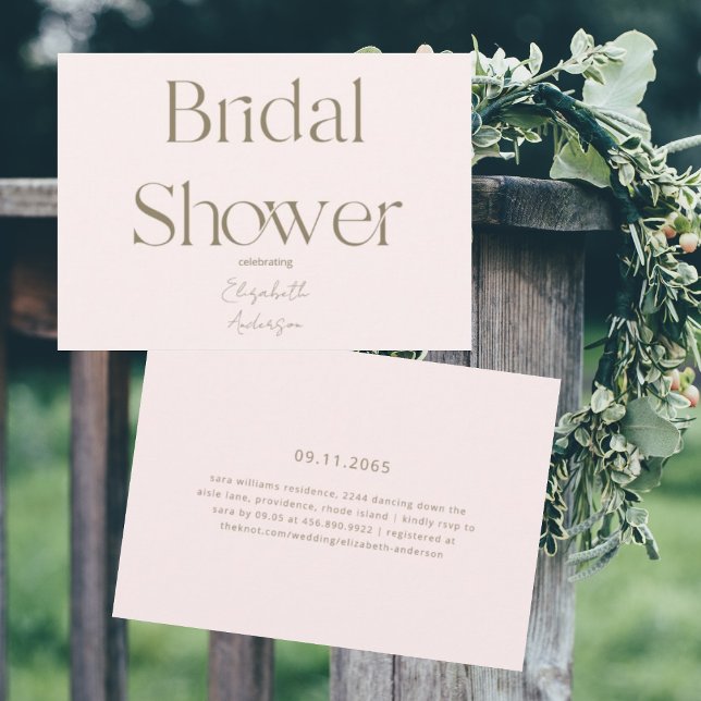 Modernes und einfaches Blush and Gold Brautparty Einladung (Von Creator hochgeladen)