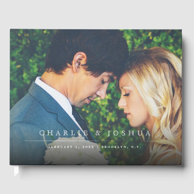 Modernes und einfaches Foto für Hochzeiten Gästebuch (Vorderseite)