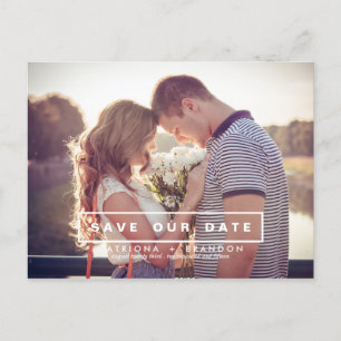 MODERNES UND EINFACHES FOTO SAVE THE DATE POSTCARD ANKÜNDIGUNGSPOSTKARTE