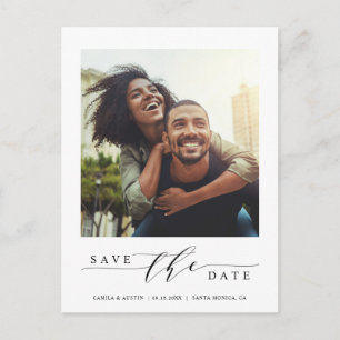 Modernes und einfaches Foto Save the Date Postkarte
