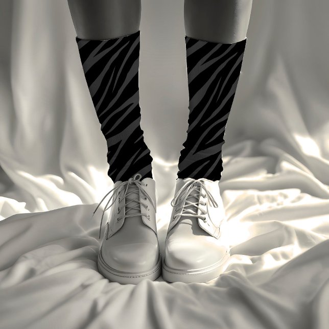 Modernes und elegantes Design Schwarz & Gray Zebra Socken (Von Creator hochgeladen)