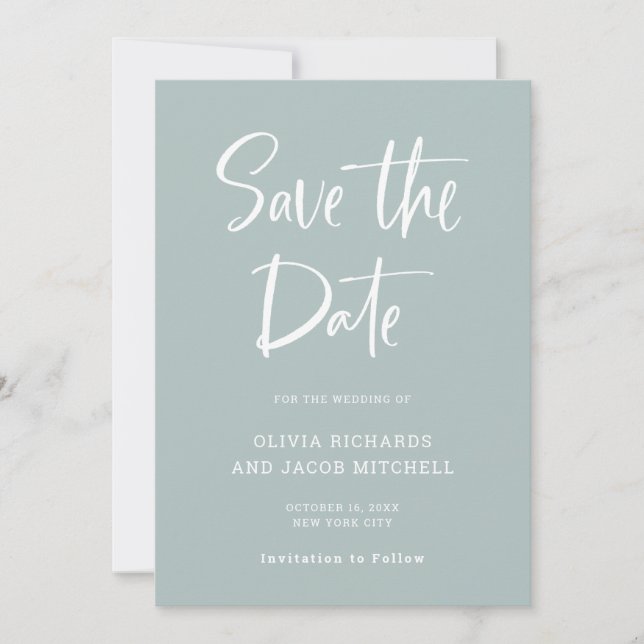 Modernes und elegantes | Hochzeiten von Sea Glass Save The Date (Vorderseite)