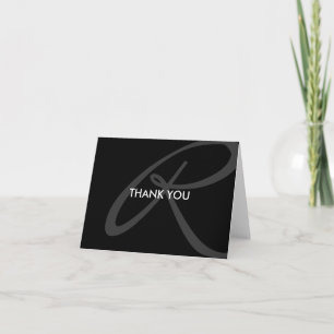 Modernes und elegantes Monogramm Dankeskarte