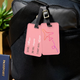 Modernes und elegantes, rosa personalisiertes Gepä Gepäckanhänger