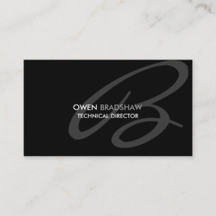 Modernes und elegantes schwarzes Monogramm Visitenkarte