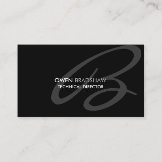 Modernes und elegantes schwarzes Monogramm Visitenkarte