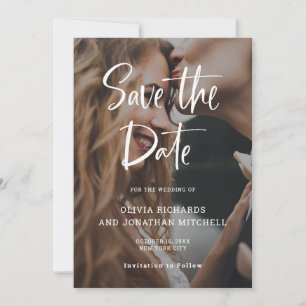 Modernes und elegantes Weiß Custom Foto Wedding Save The Date