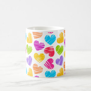 Modernes und Girly Vibranly Vidled Herts Pattern Tasse